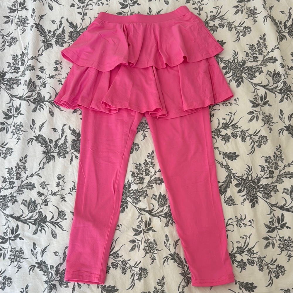 Pink Ruffled Kids Leggings